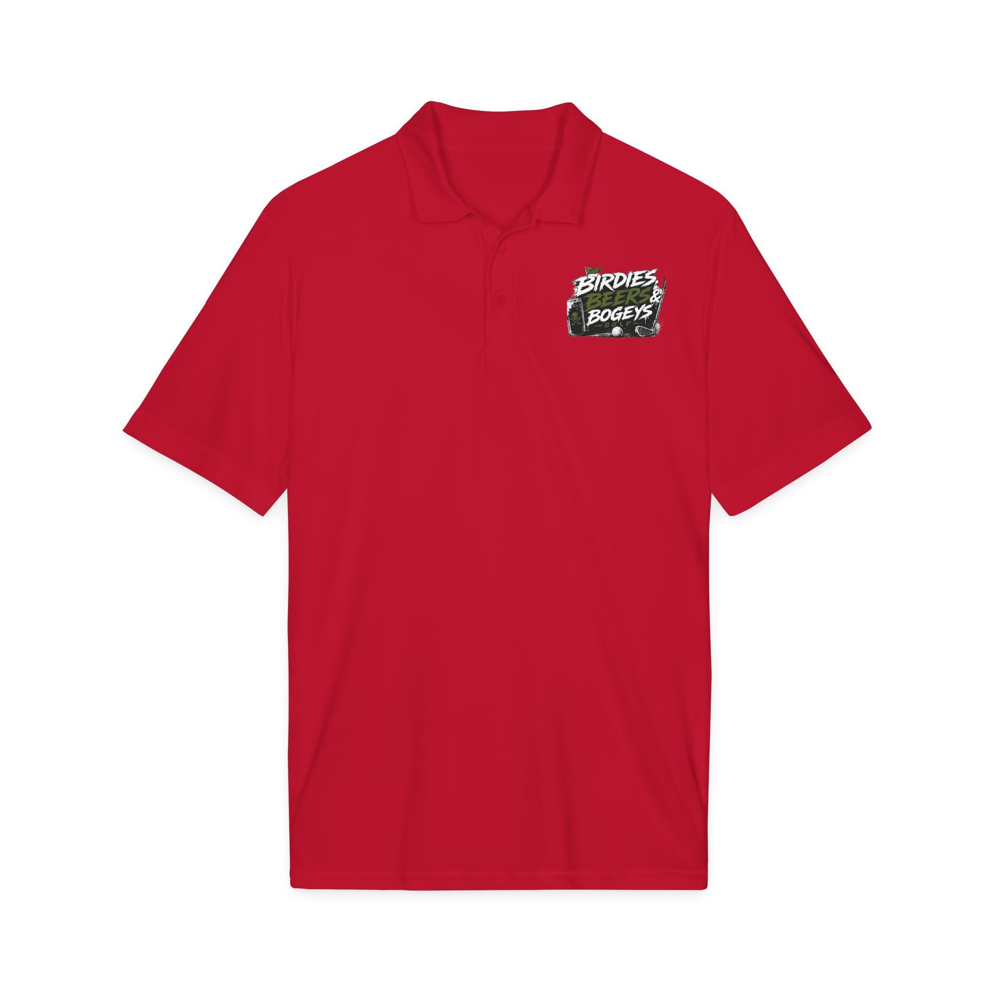 Golf Polo — 'Birdies Not Bogeys' Graphic Performance Shirt