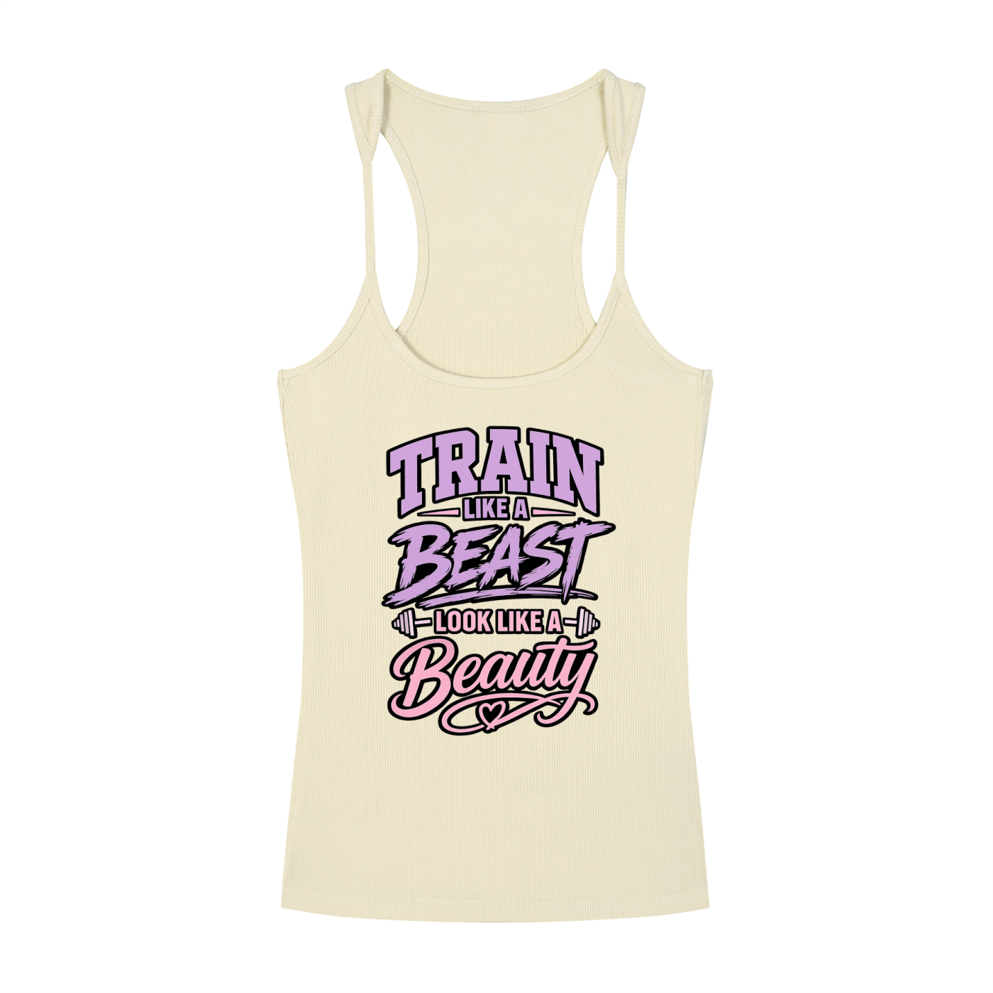 Slim Fit Ribbed Racerback Tank Top - Beauty