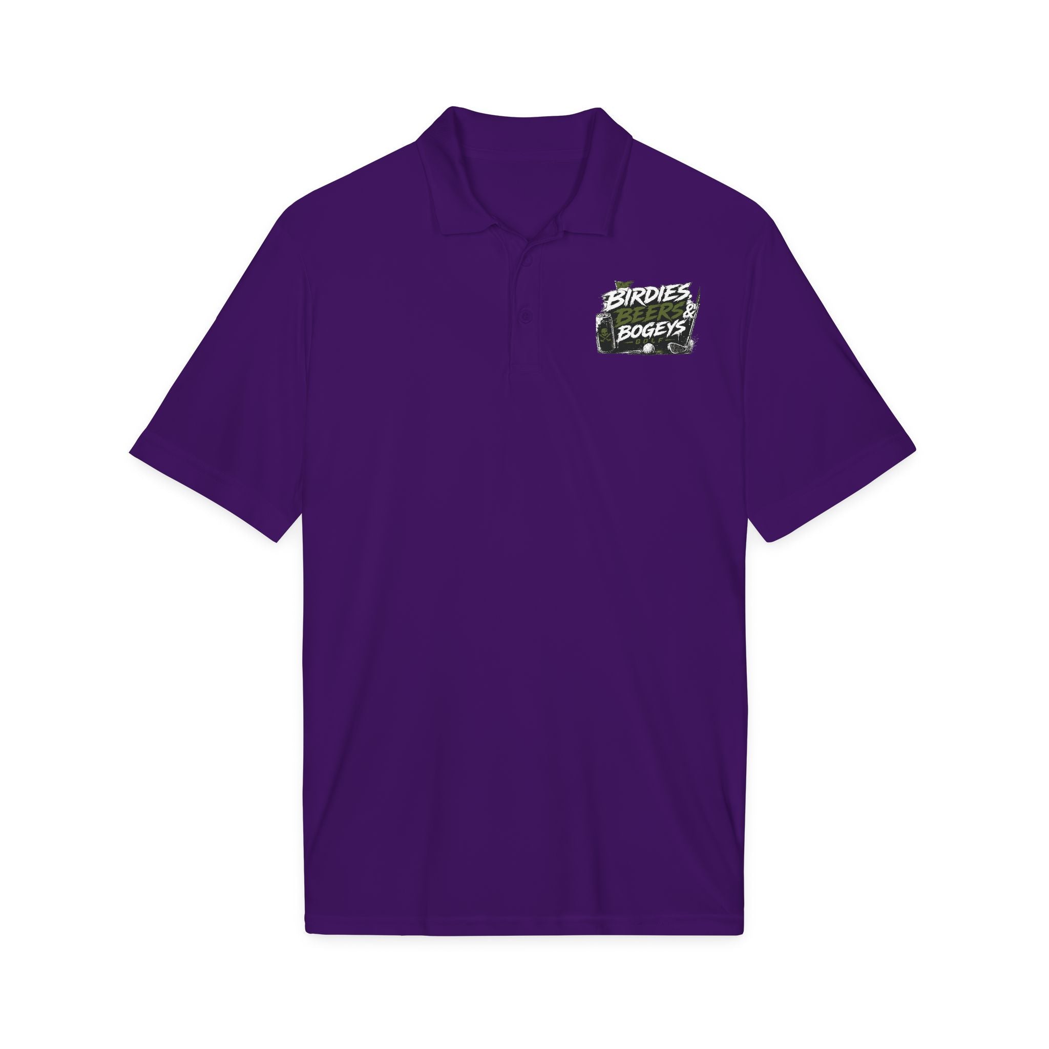 Golf Polo — 'Birdies Not Bogeys' Graphic Performance Shirt