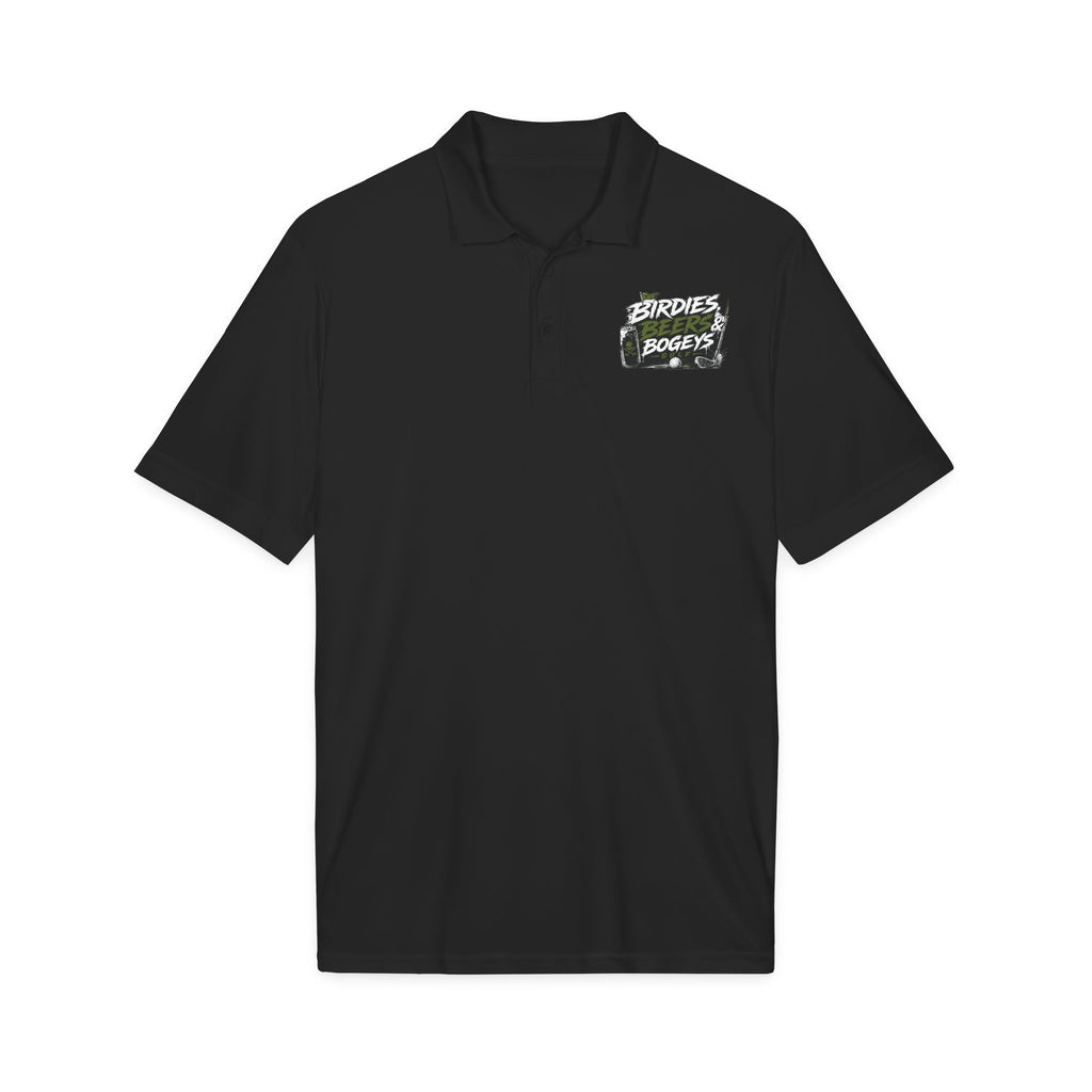 Golf Polo — 'Birdies Not Bogeys' Graphic Performance Shirt