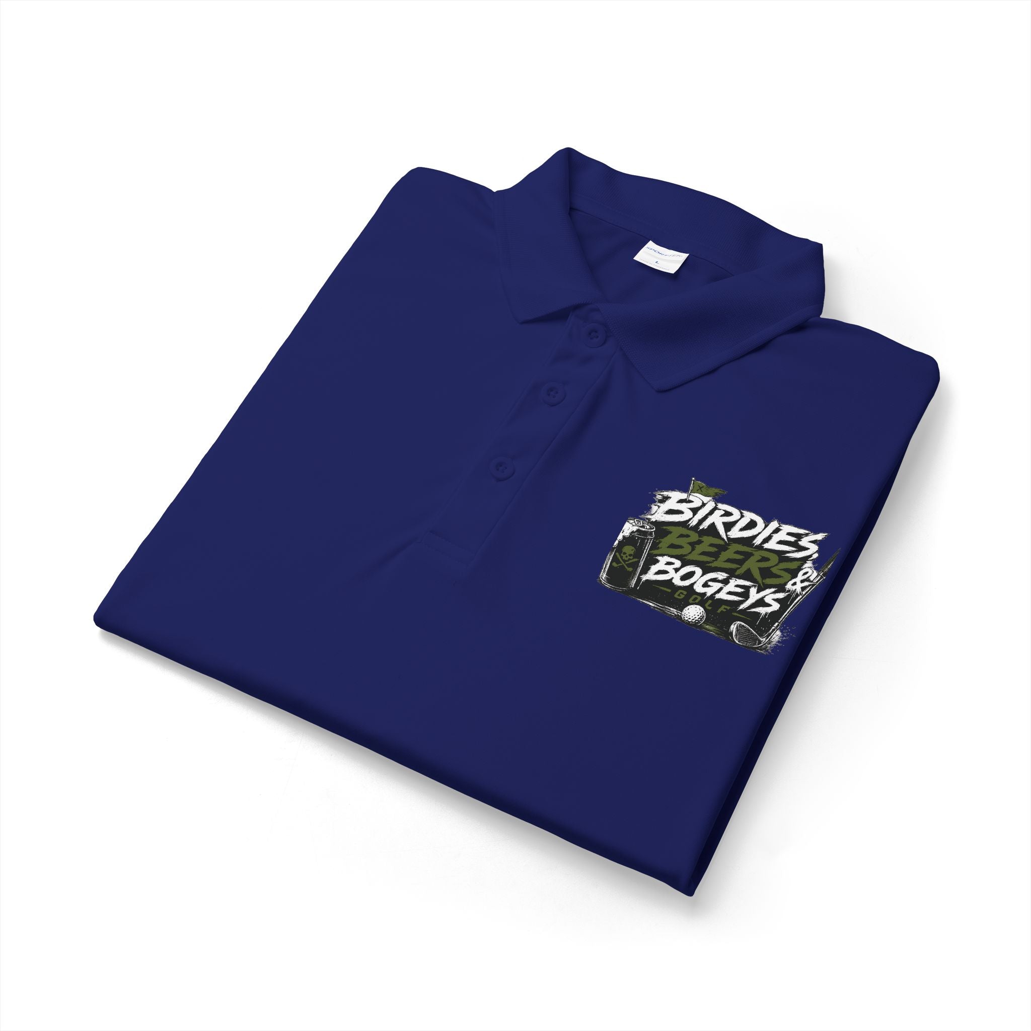 Golf Polo — 'Birdies Not Bogeys' Graphic Performance Shirt