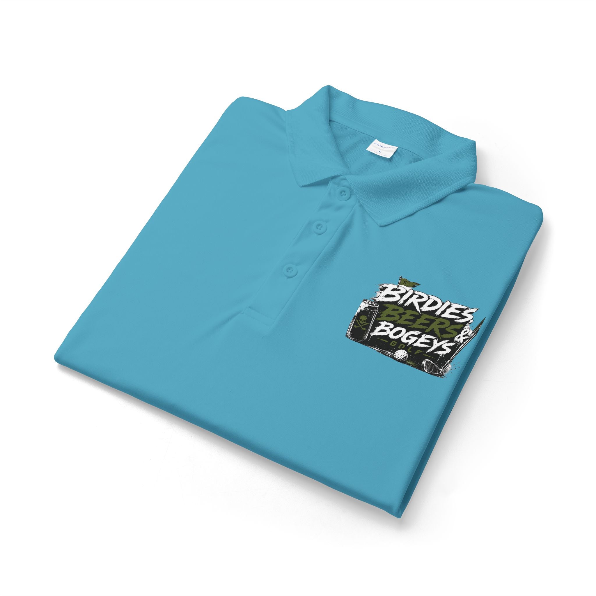 Golf Polo — 'Birdies Not Bogeys' Graphic Performance Shirt