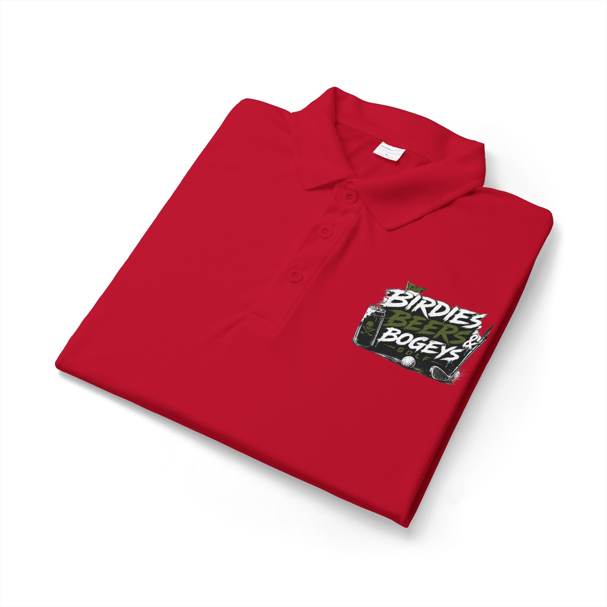 Golf Polo — 'Birdies Not Bogeys' Graphic Performance Shirt