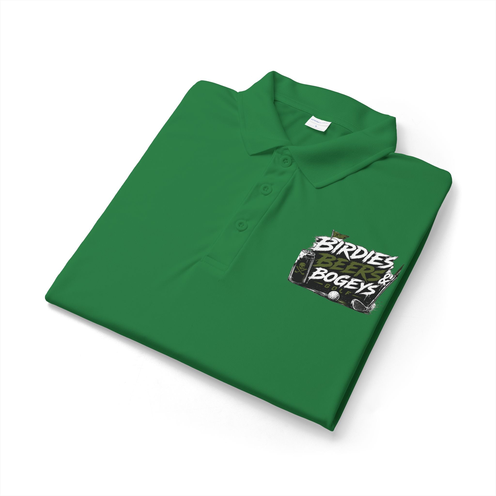 Golf Polo — 'Birdies Not Bogeys' Graphic Performance Shirt