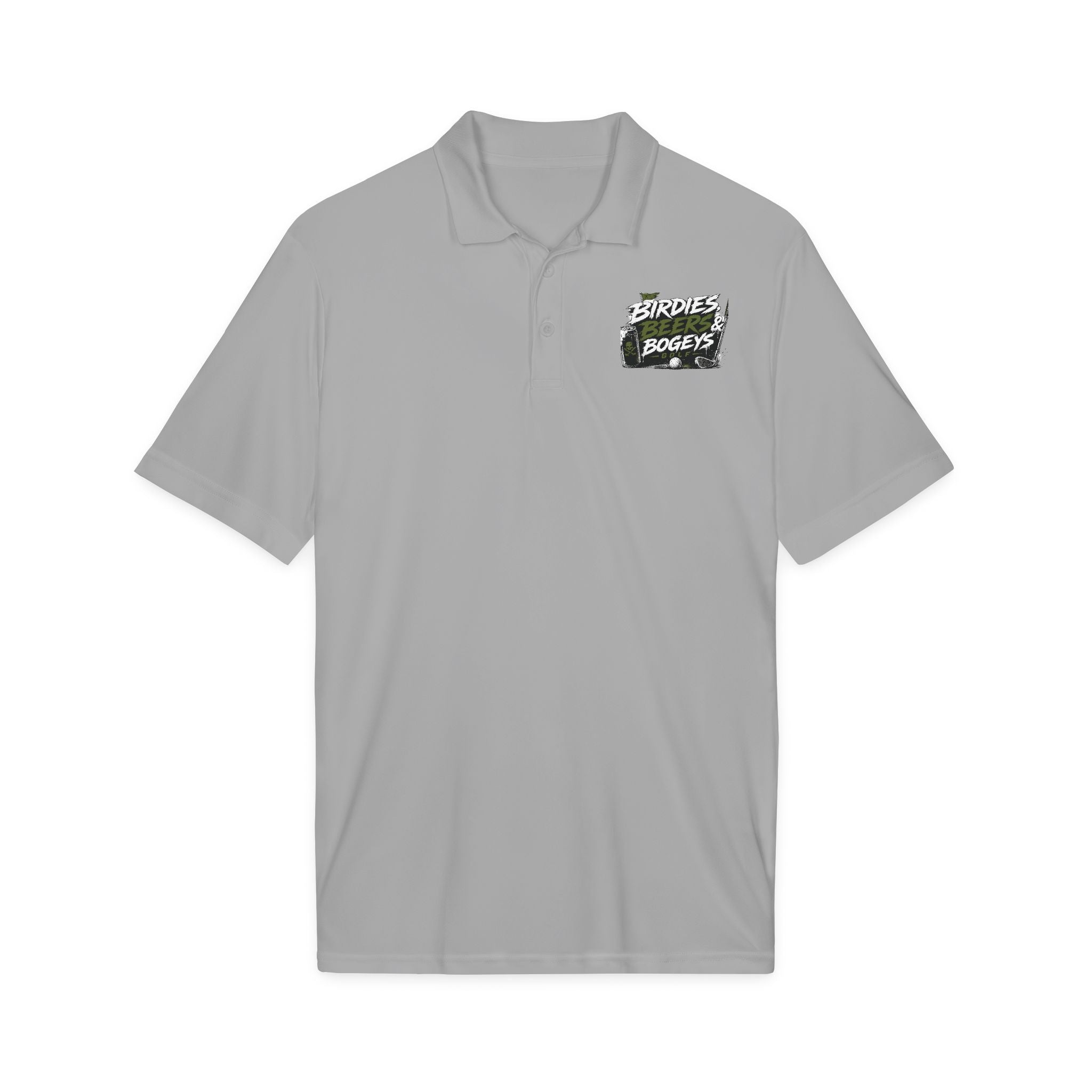 Golf Polo — 'Birdies Not Bogeys' Graphic Performance Shirt