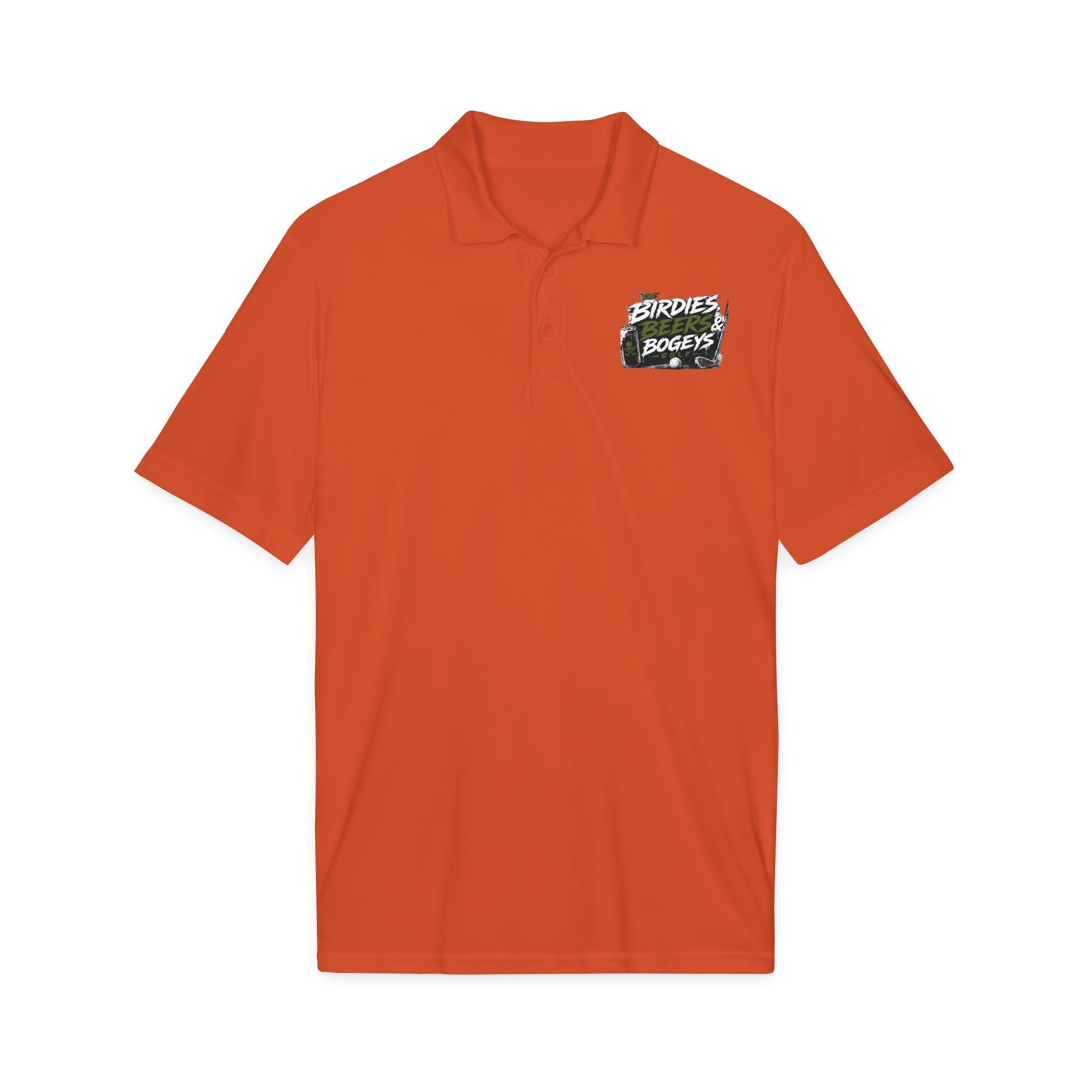 Golf Polo — 'Birdies Not Bogeys' Graphic Performance Shirt
