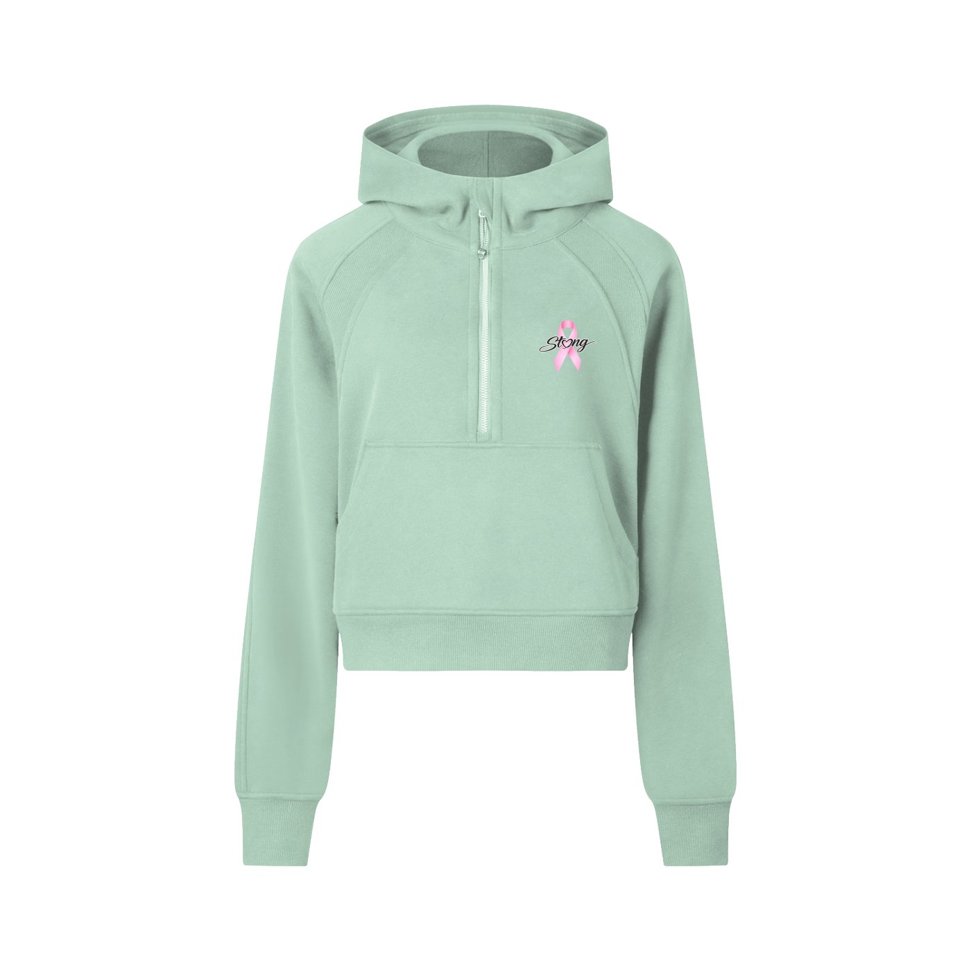Cropped Half-Zip Hoodie - Strong