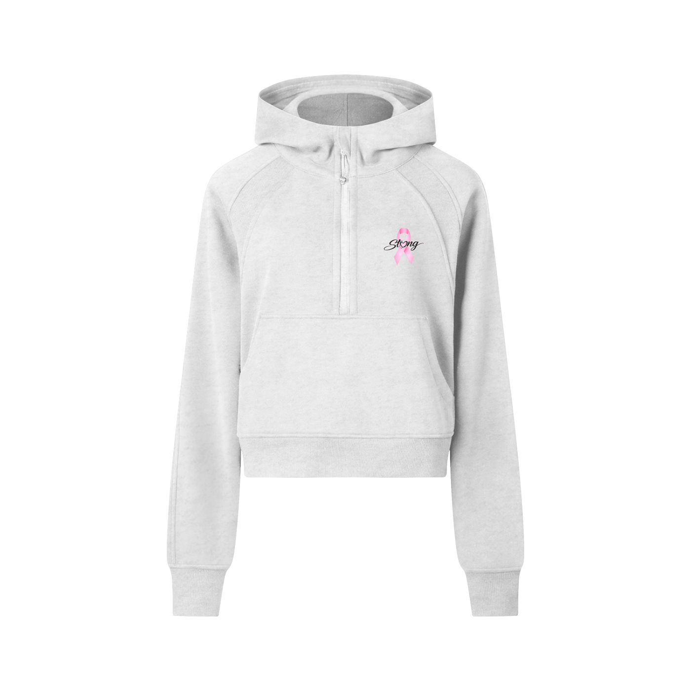 Cropped Half-Zip Hoodie - Strong