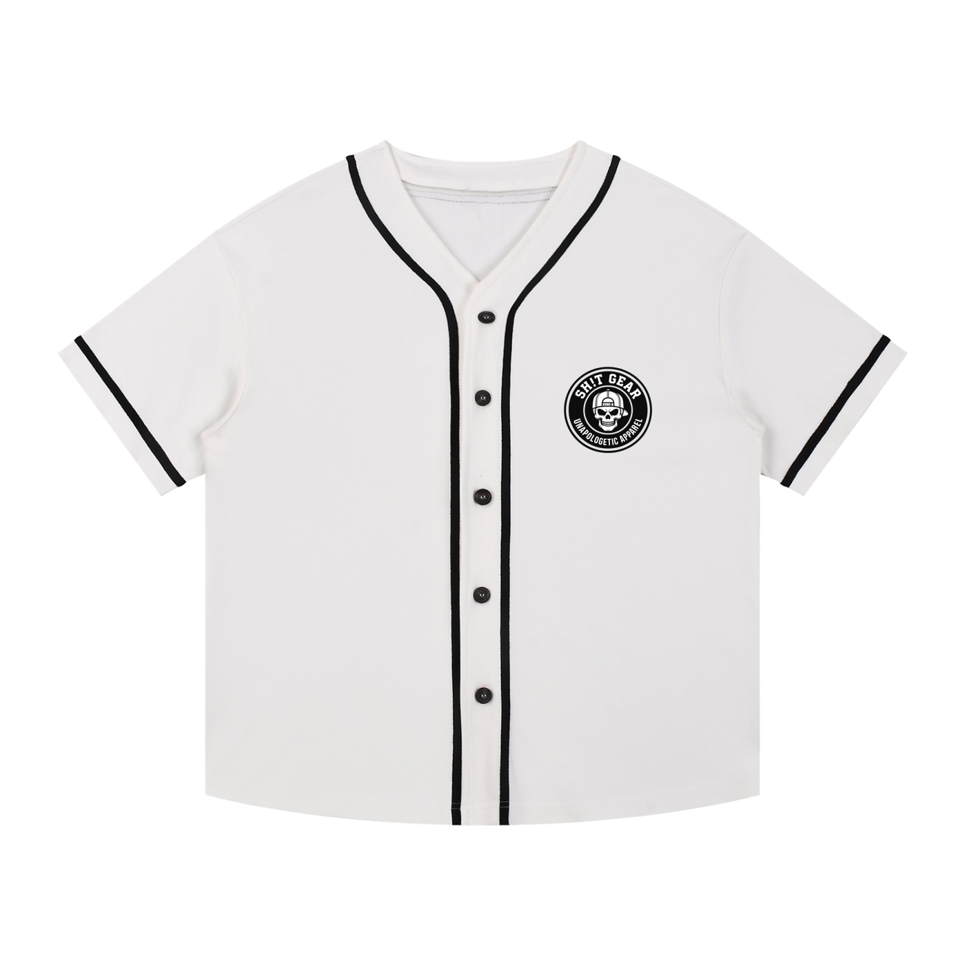 Contrast Piped Button-Up Jersey - No SH!TS
