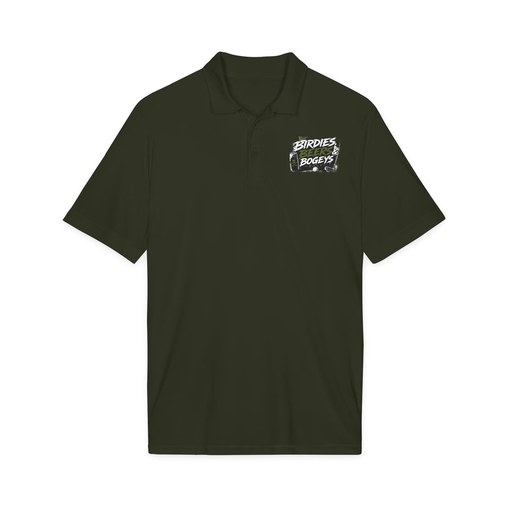 Golf Polo — 'Birdies Not Bogeys' Graphic Performance Shirt