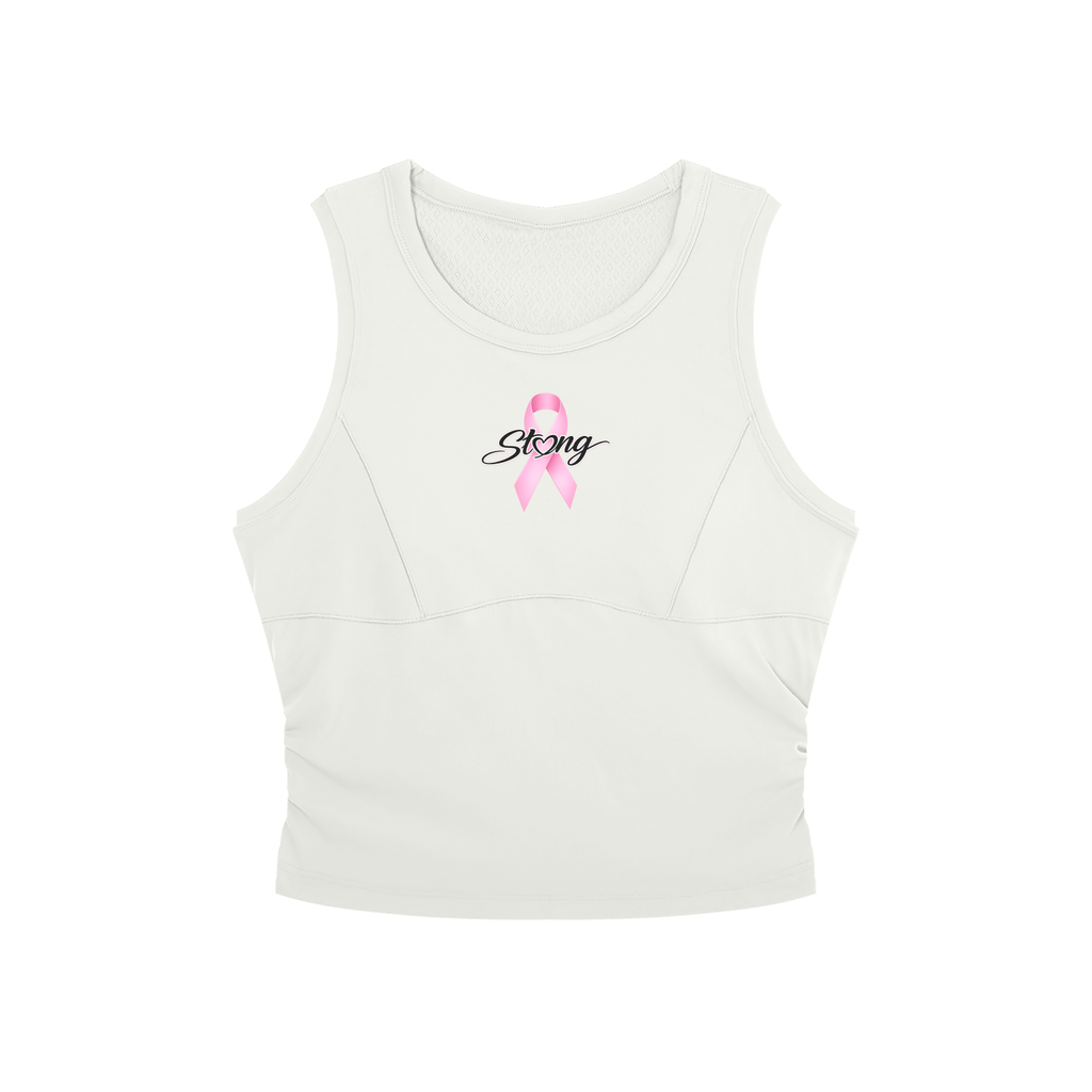 Women’s Crewneck Yoga Tank Top - Pink ribbon strong