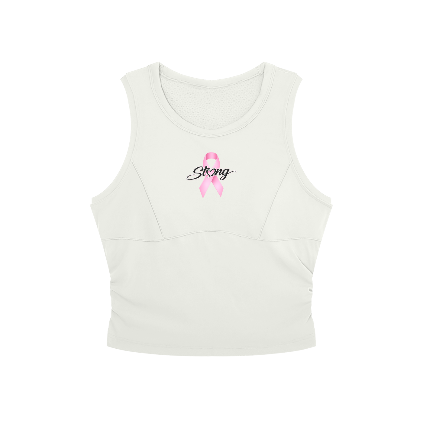 Women’s Crewneck Yoga Tank Top - Pink ribbon strong