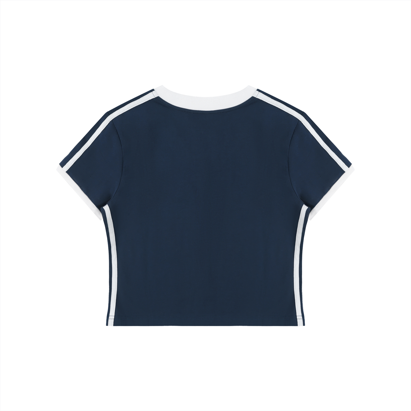 Moms Retro Binding V-Neck Crop T-Shirt