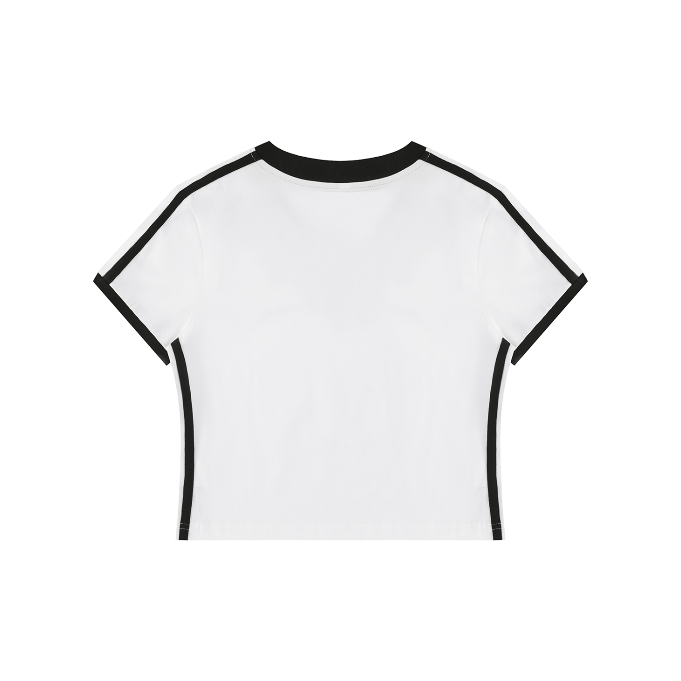 Moms Retro Binding V-Neck Crop T-Shirt
