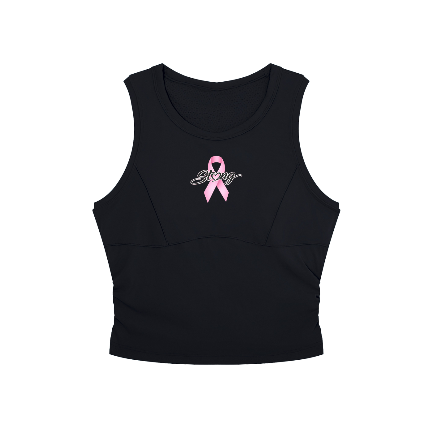 Women’s Crewneck Yoga Tank Top - Pink ribbon strong