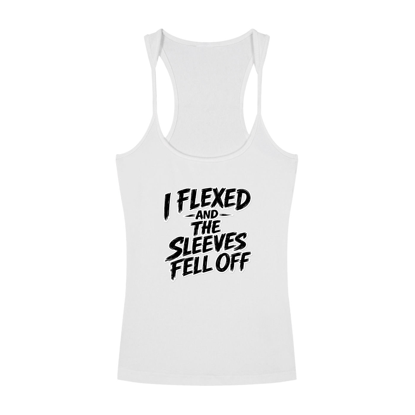 Slim Fit Ribbed Racerback Tank Top - arms fell off