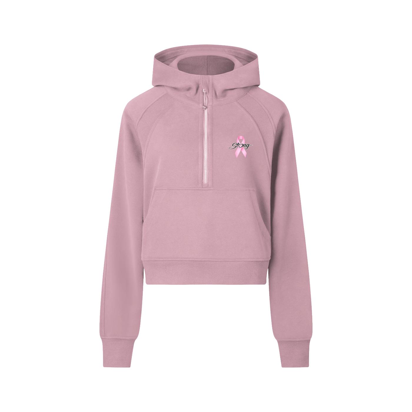 Cropped Half-Zip Hoodie - Strong