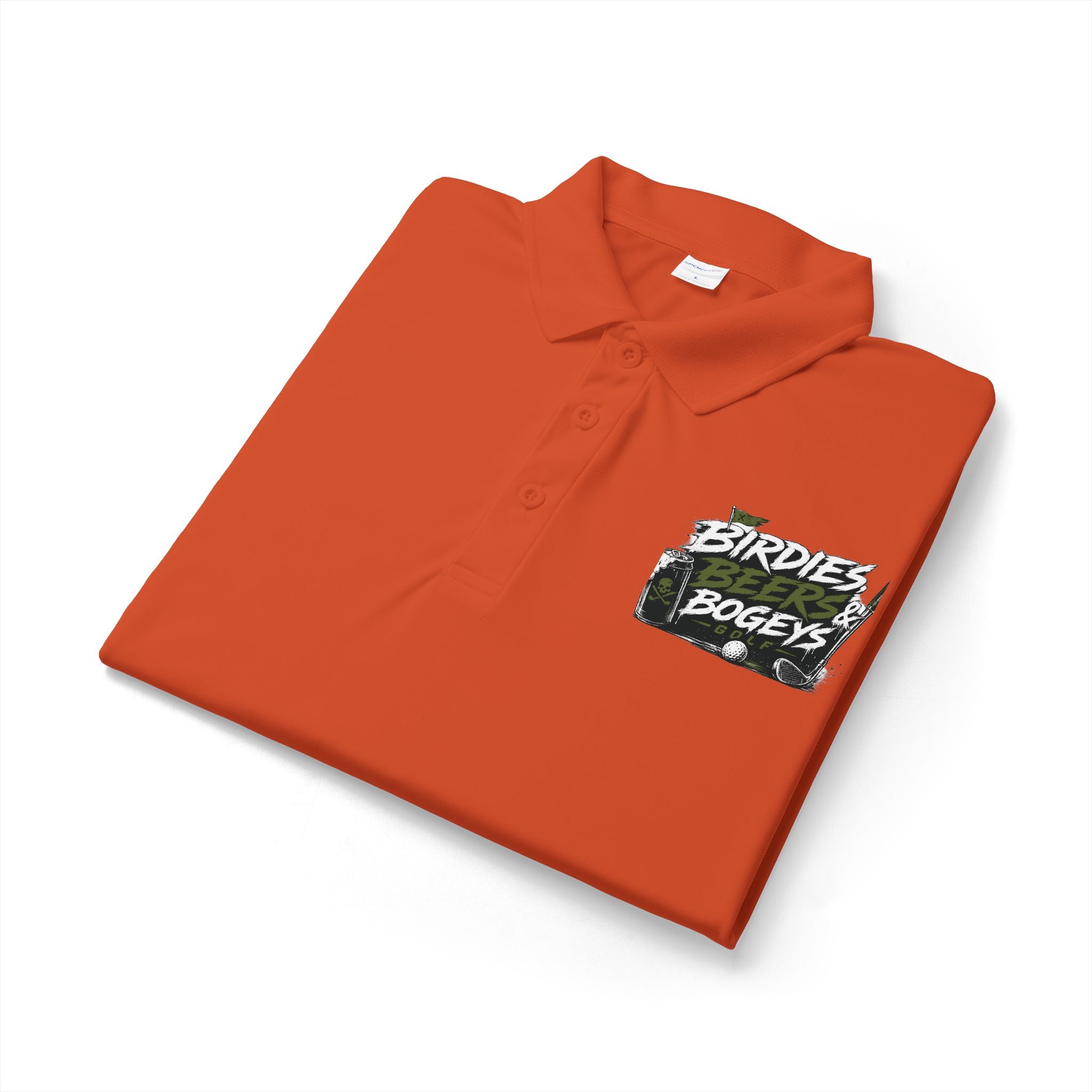 Golf Polo — 'Birdies Not Bogeys' Graphic Performance Shirt