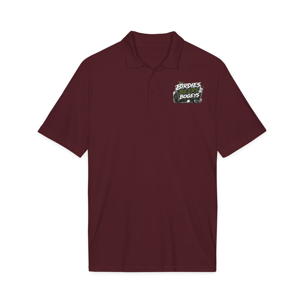 Golf Polo — 'Birdies Not Bogeys' Graphic Performance Shirt