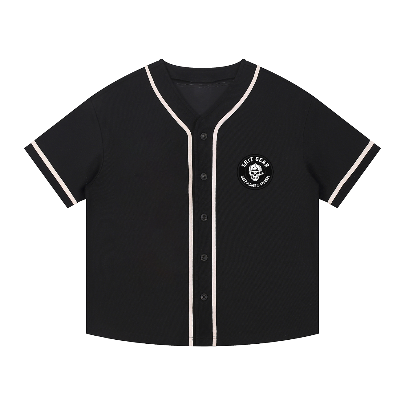 Contrast Piped Button-Up Jersey - No SH!TS