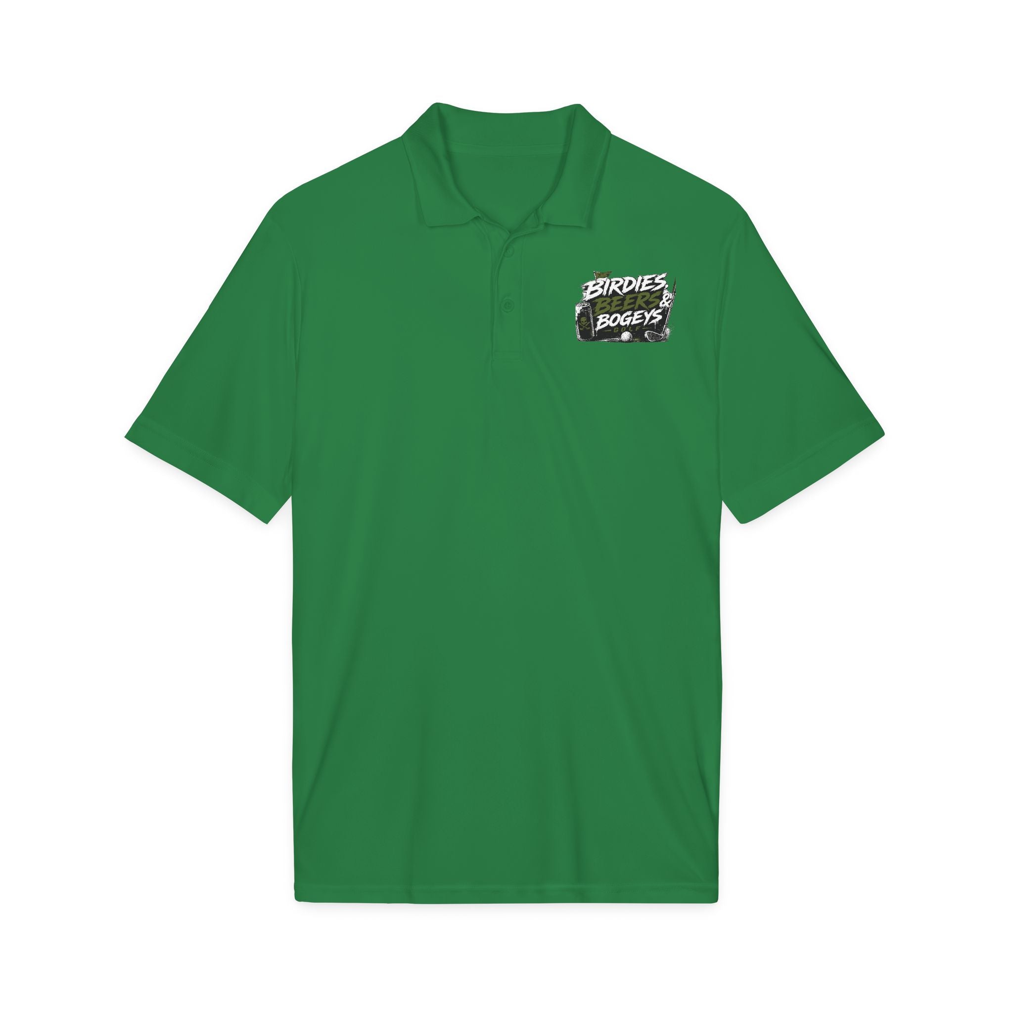 Golf Polo — 'Birdies Not Bogeys' Graphic Performance Shirt