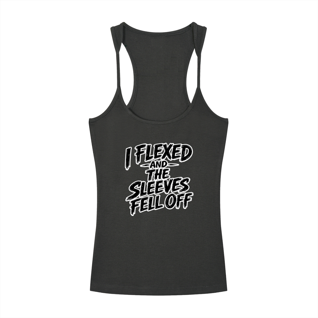 Slim Fit Ribbed Racerback Tank Top - arms fell off