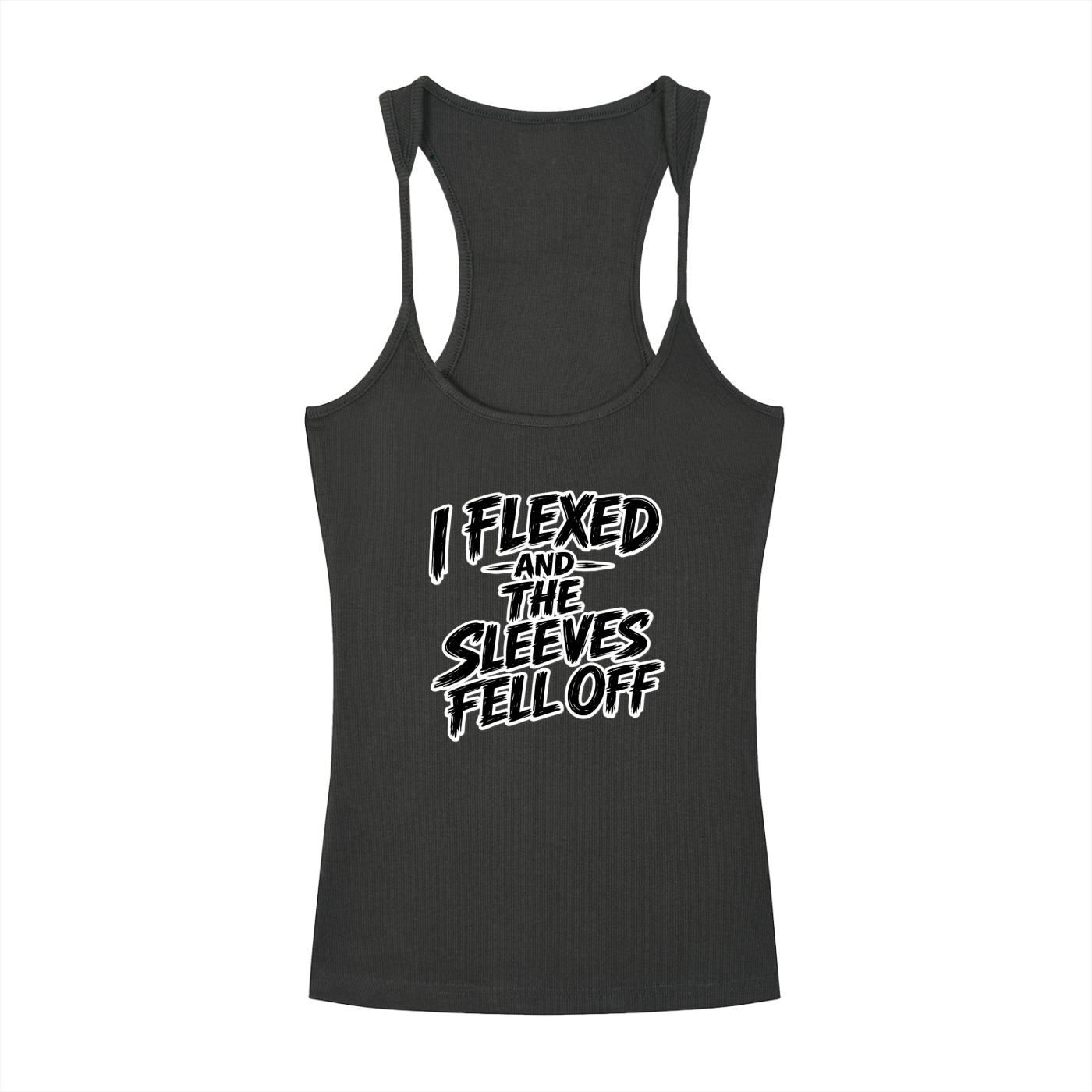Slim Fit Ribbed Racerback Tank Top - arms fell off