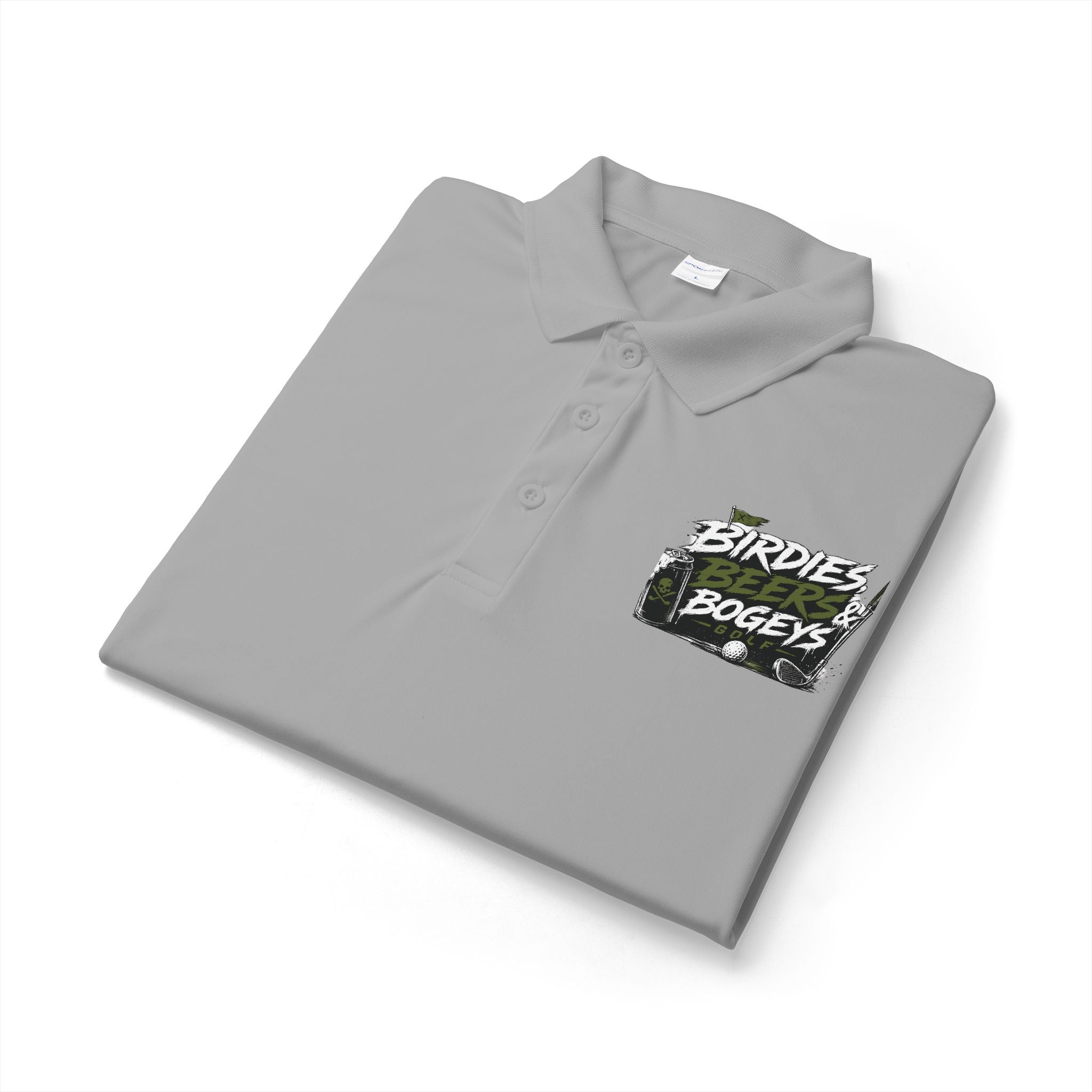 Golf Polo — 'Birdies Not Bogeys' Graphic Performance Shirt