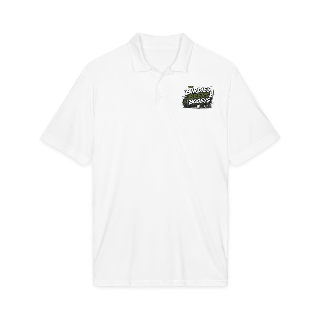 Golf Polo — 'Birdies Not Bogeys' Graphic Performance Shirt