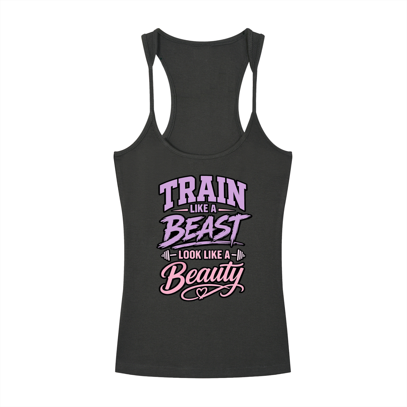 Slim Fit Ribbed Racerback Tank Top - Beauty