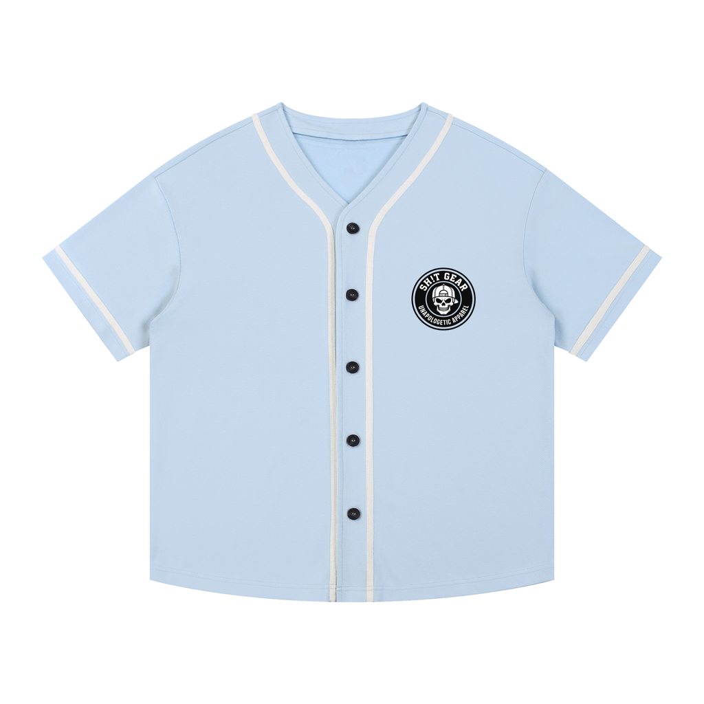 Contrast Piped Button-Up Jersey - No SH!TS