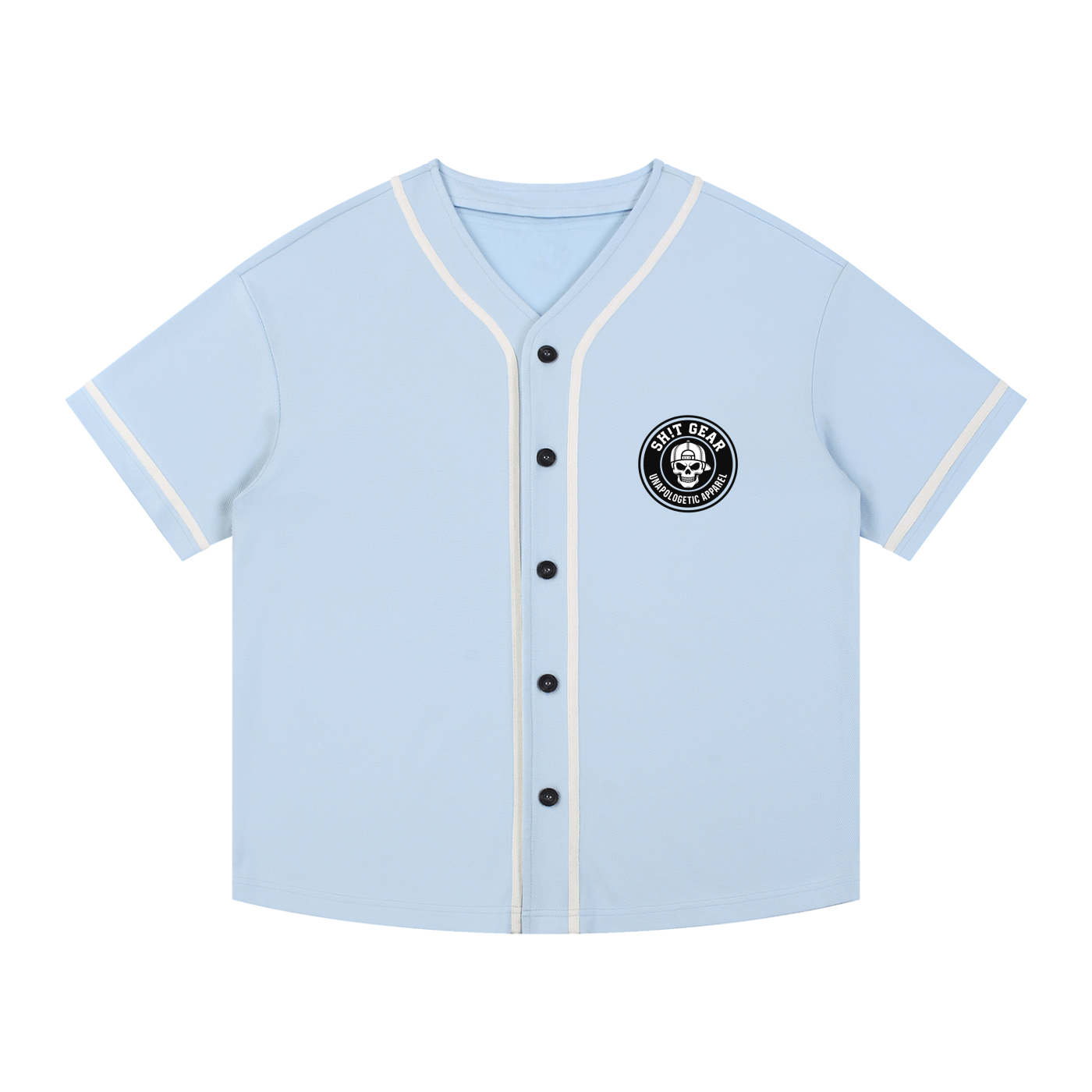 Contrast Piped Button-Up Jersey - No SH!TS
