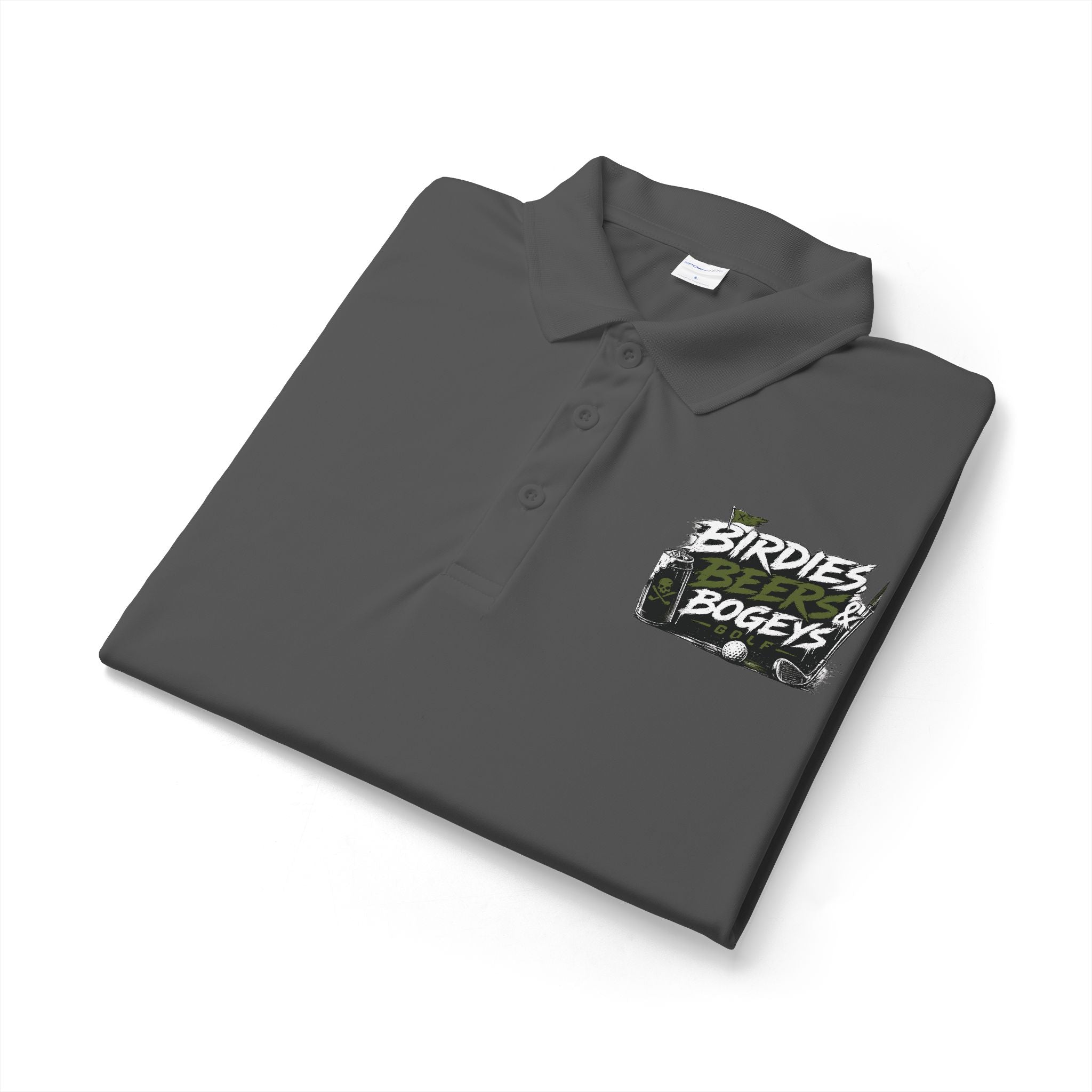 Golf Polo — 'Birdies Not Bogeys' Graphic Performance Shirt