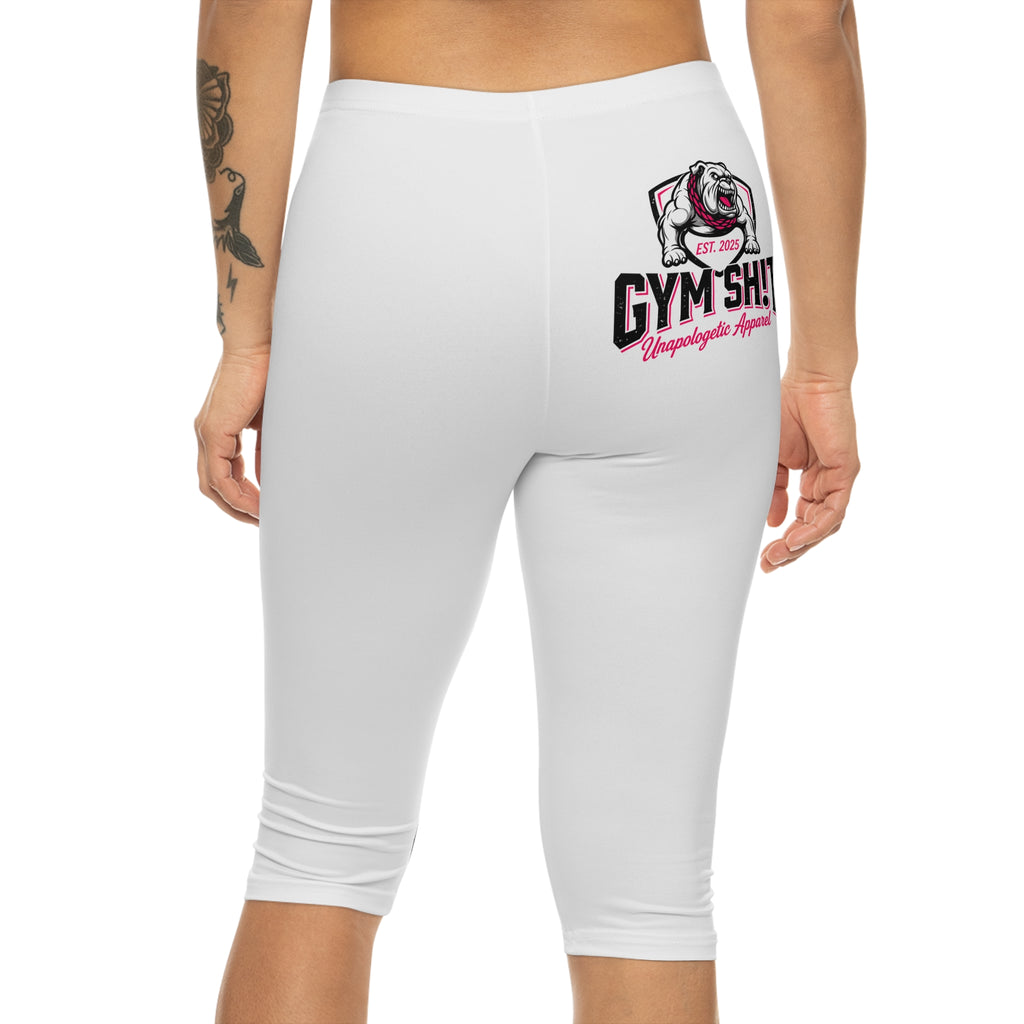Capri Leggings — 'Strong Is Sexy' Pink Gym Shit Fitness Capri for Women