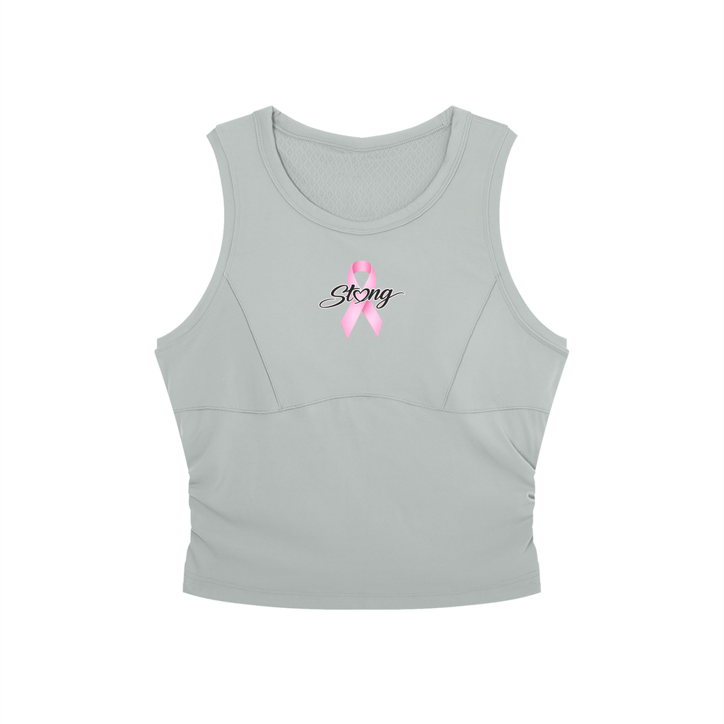 Women’s Crewneck Yoga Tank Top - Pink ribbon strong