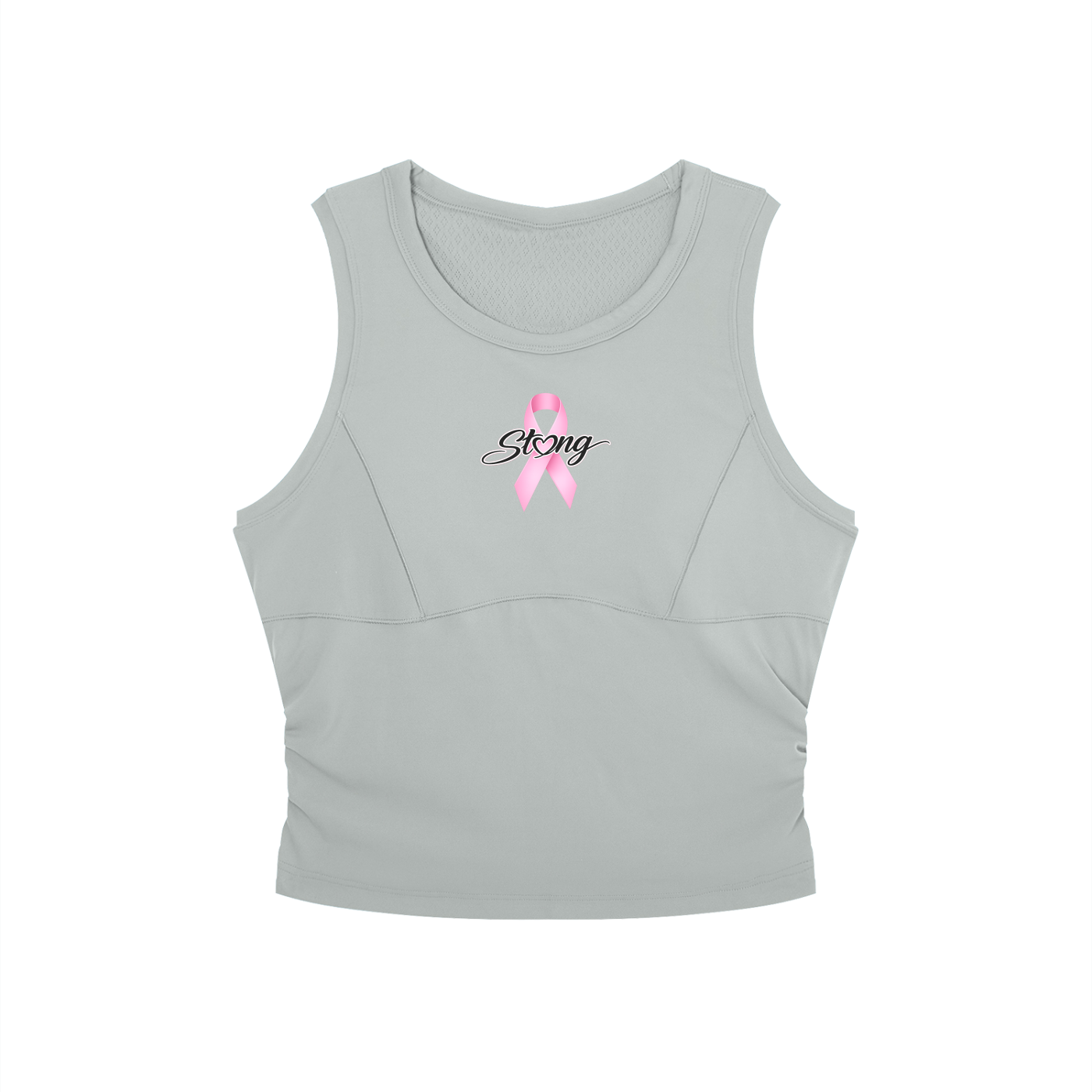 Women’s Crewneck Yoga Tank Top - Pink ribbon strong