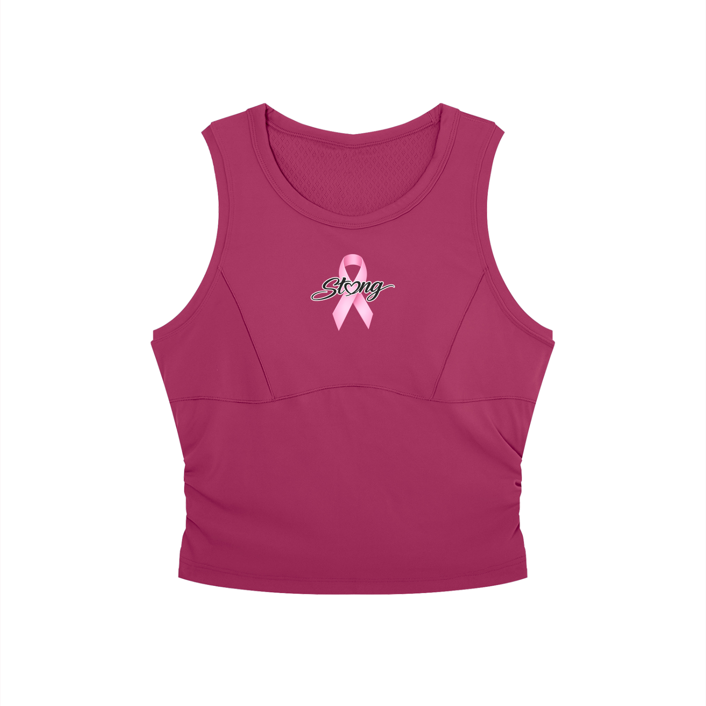 Women’s Crewneck Yoga Tank Top - Pink ribbon strong