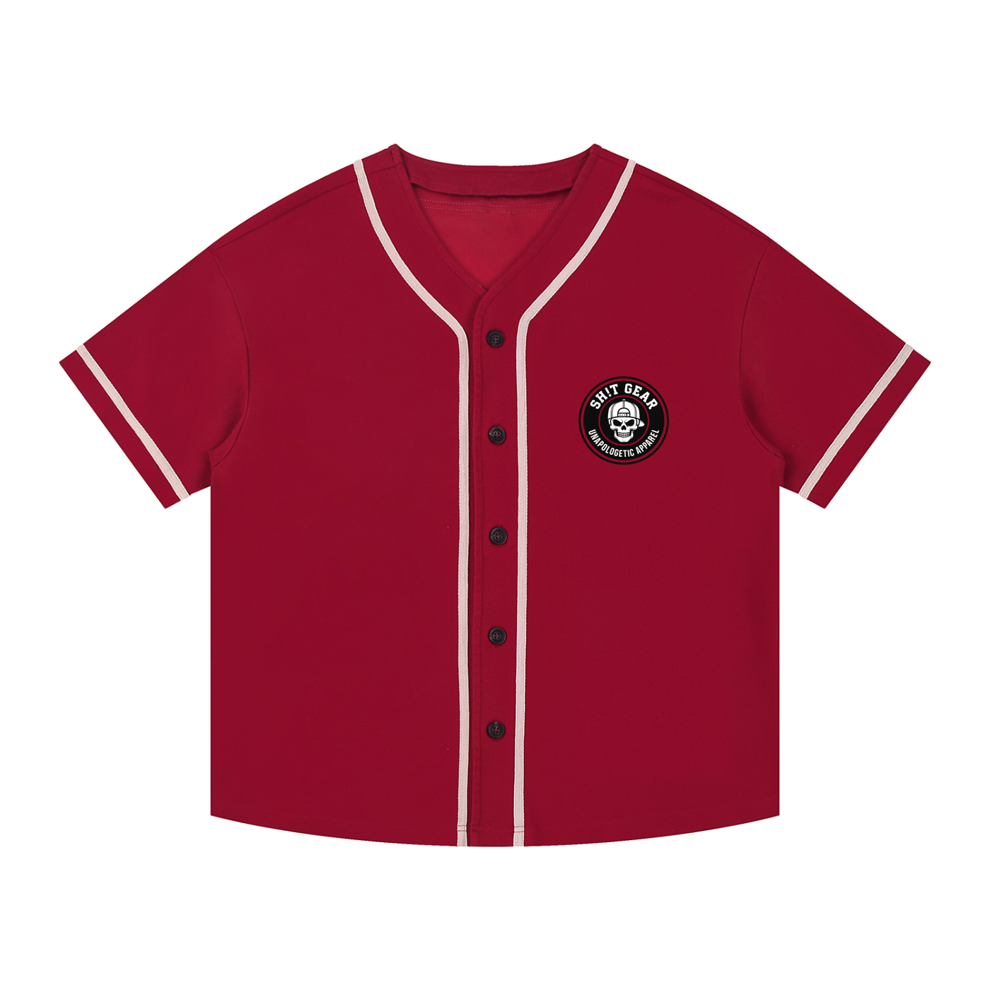 Contrast Piped Button-Up Jersey - No SH!TS