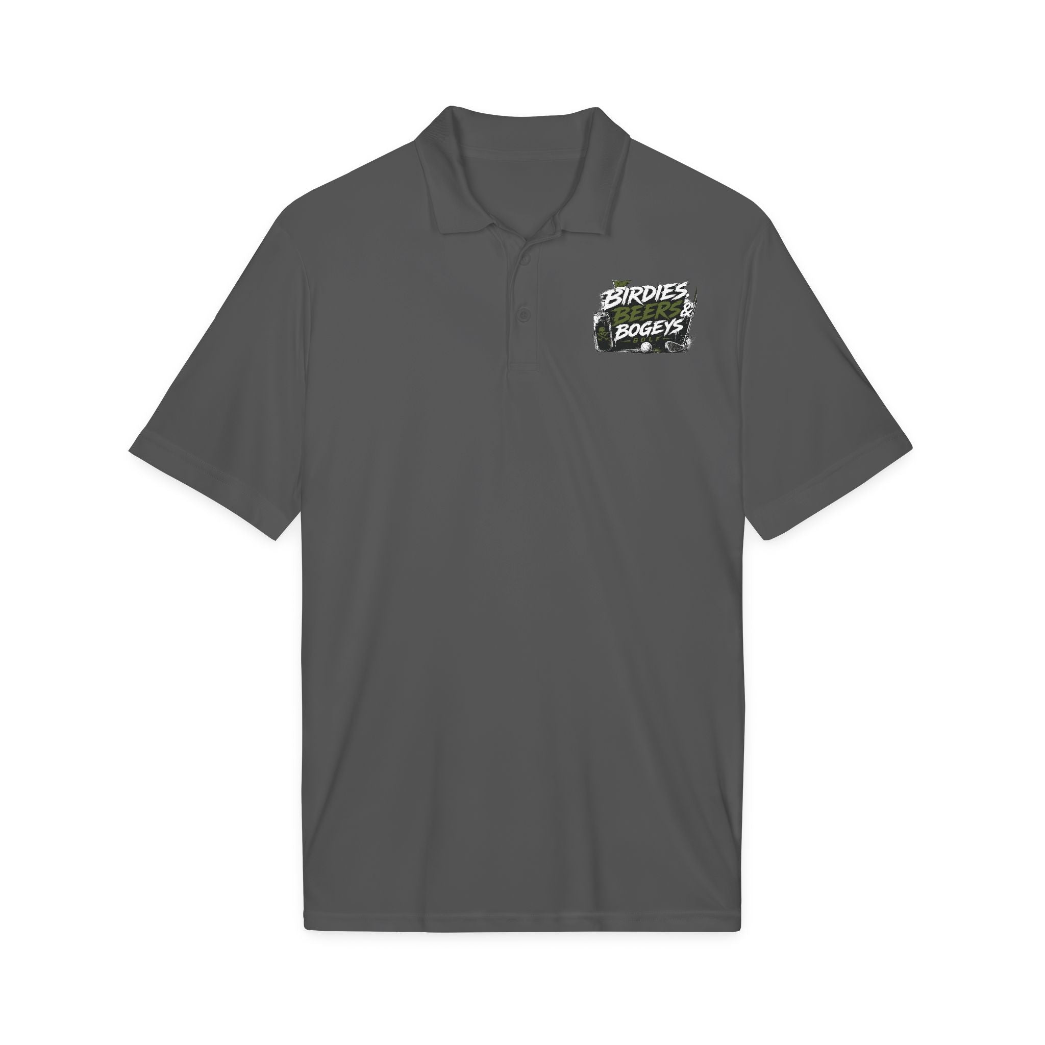 Golf Polo — 'Birdies Not Bogeys' Graphic Performance Shirt