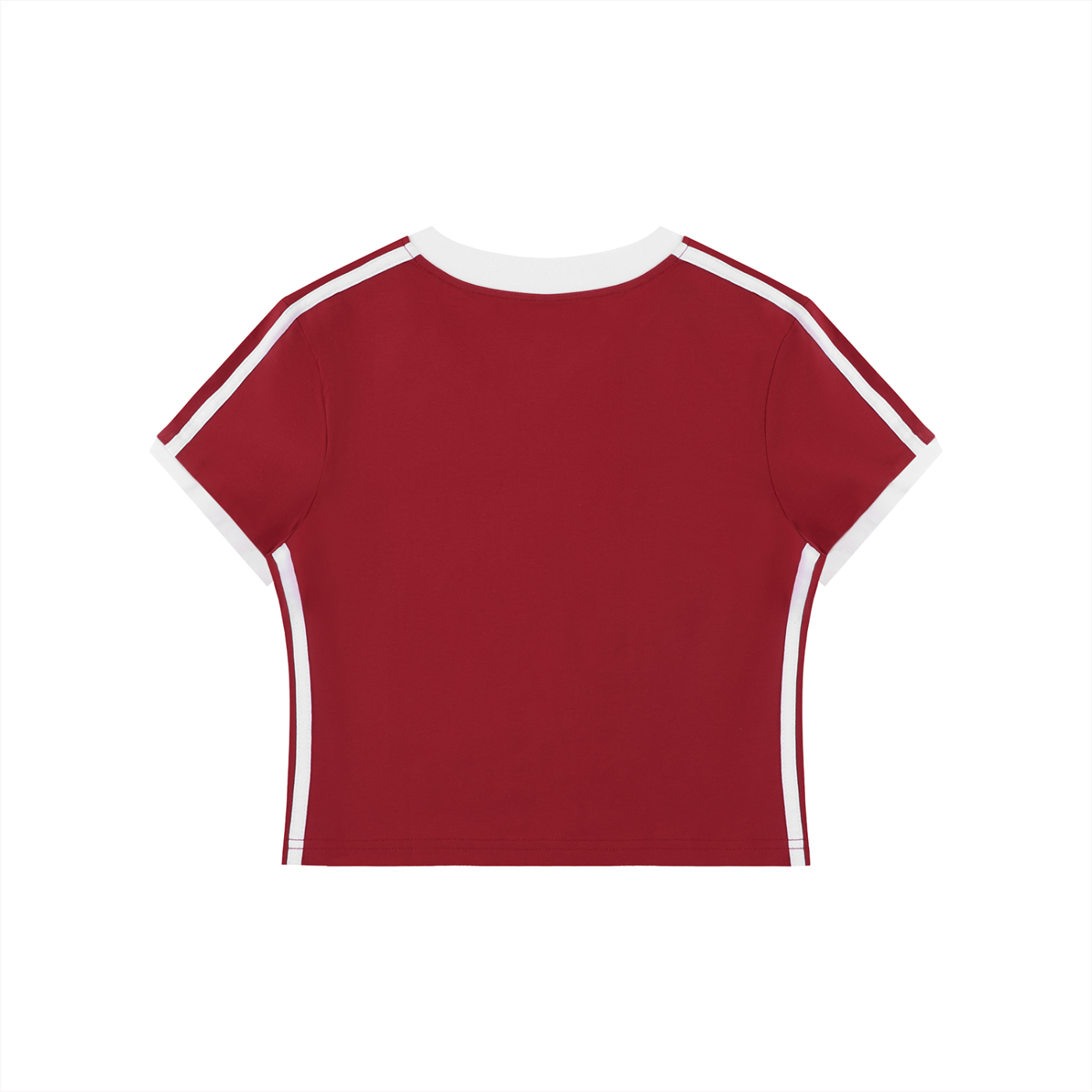 Moms Retro Binding V-Neck Crop T-Shirt