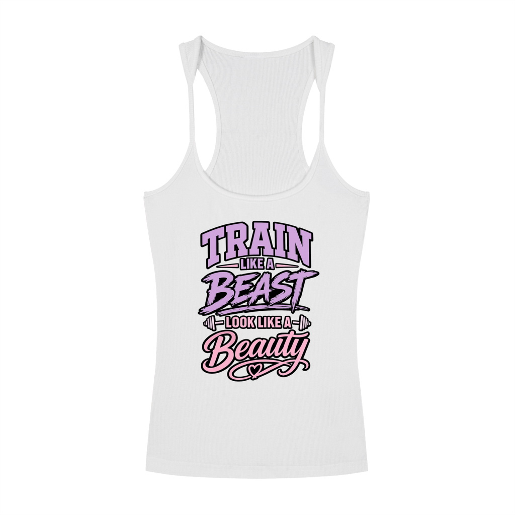 Slim Fit Ribbed Racerback Tank Top - Beauty