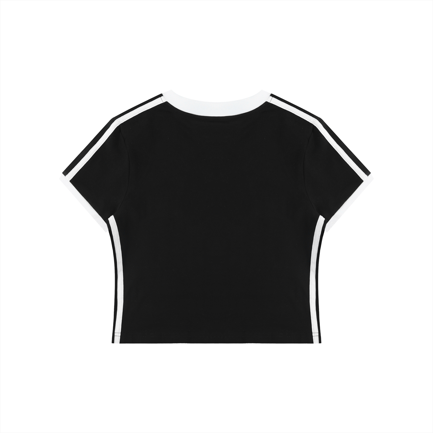 Moms Retro Binding V-Neck Crop T-Shirt