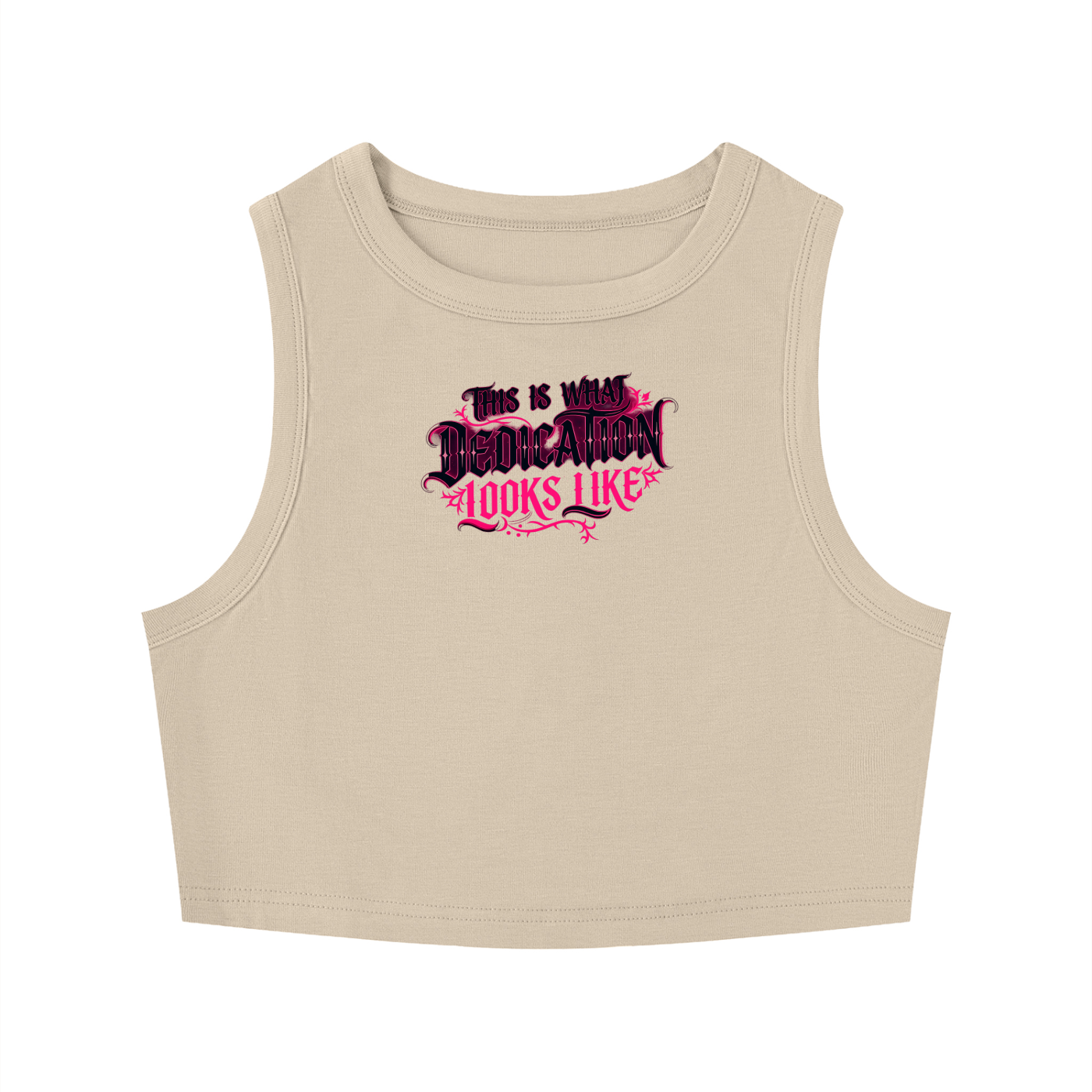 Women's Tight Crewneck Crop Tank Top - Dedication