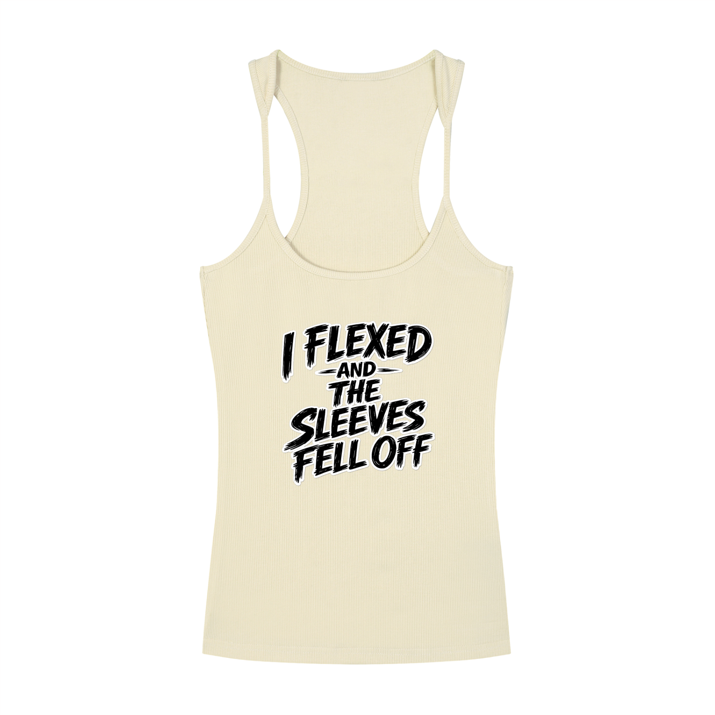 Slim Fit Ribbed Racerback Tank Top - arms fell off
